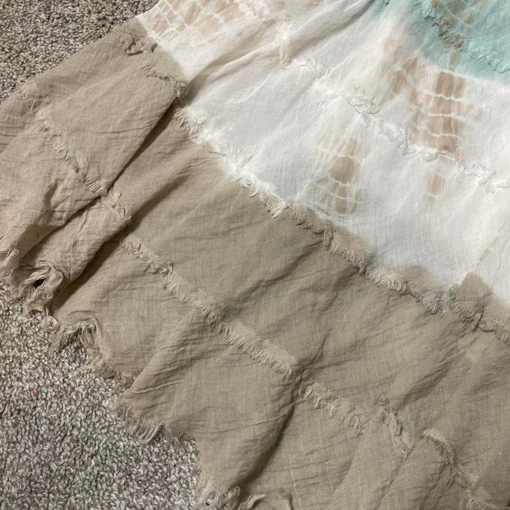 blue and brown ombré maxi skirt with faux tiered detailing - Picture 2 of 7